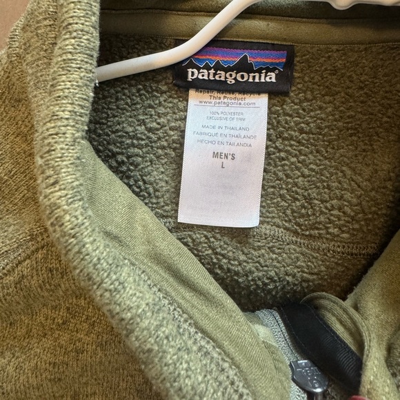 Patagonia Sweater Fleece - Olive Green. Size L. Full Zip - Picture 3 of 4